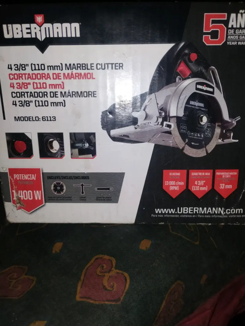 Cortadora de Mármol Ubermann 1400W Modelo 6113 - 1