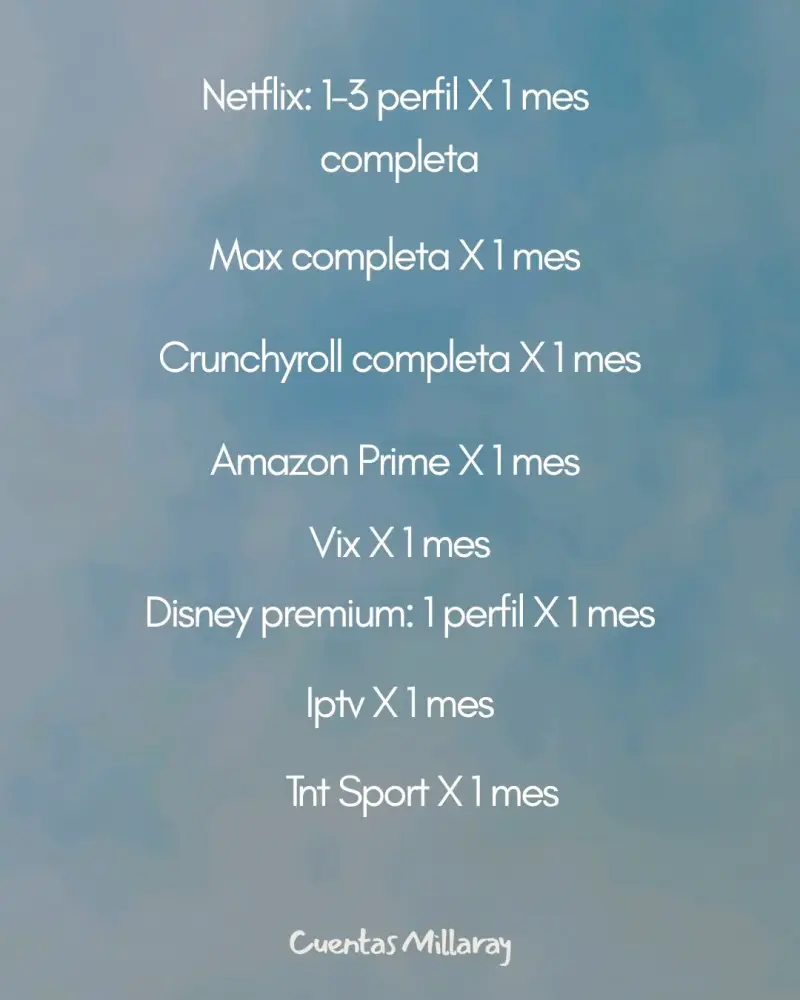 Suscripción de Streaming Variada 1 Mes - 2
