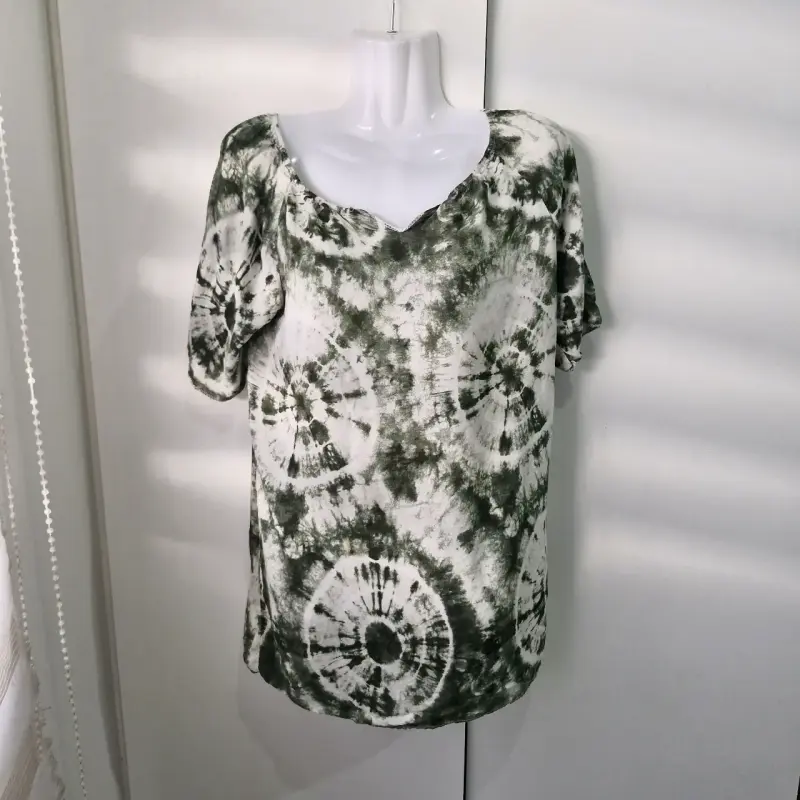 Blusa Tie-Dye Verde y Blanca para Mujer - 2