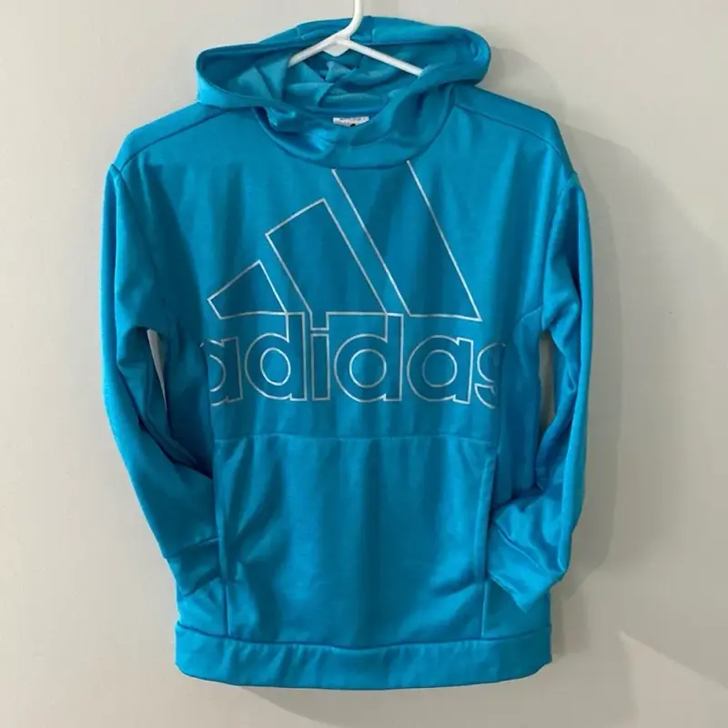 Polerón con capucha azul Adidas - 1
