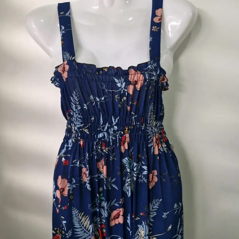 Vestido largo floral azul con tirantes - 2