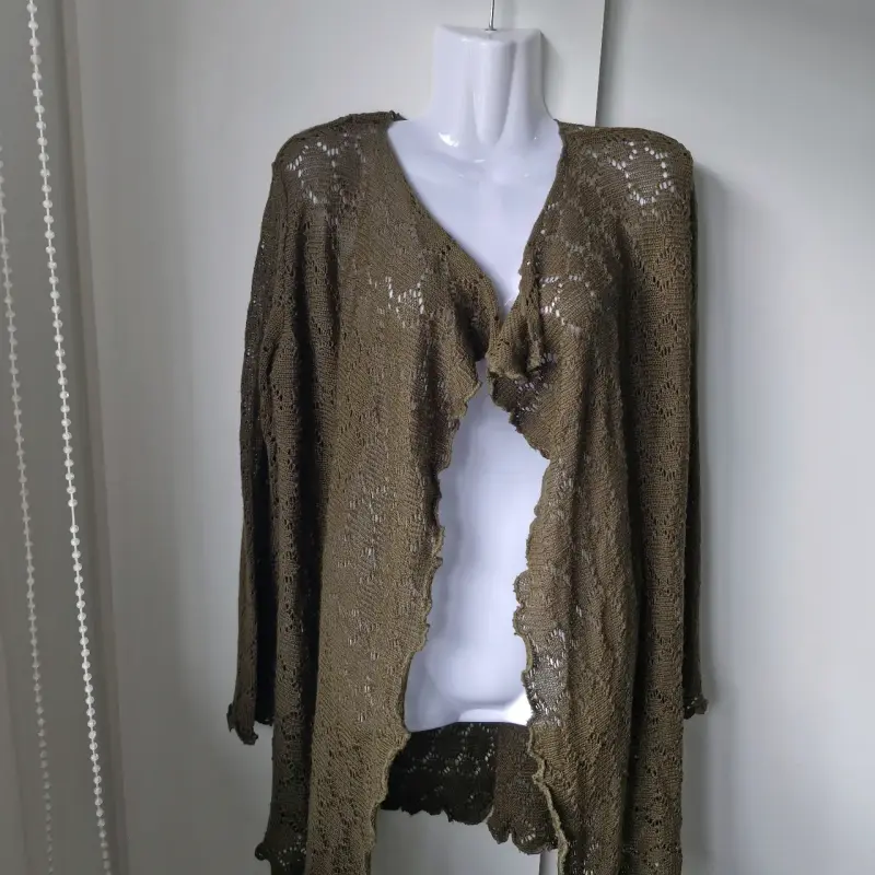 Cárdigan de encaje marrón para mujer - 3