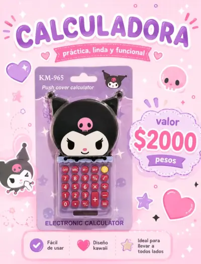 Calculadora electrónica diseño kawaii KM-965 - miniatura 1