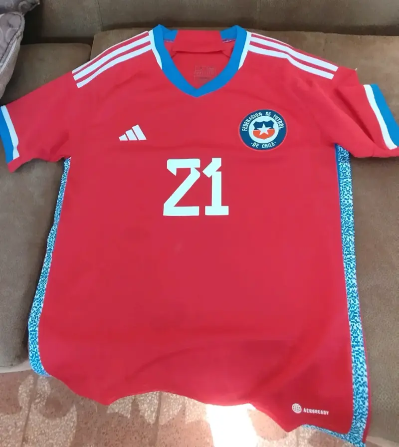 Camiseta Roja Selección Chile Número 21 Adidas - 1