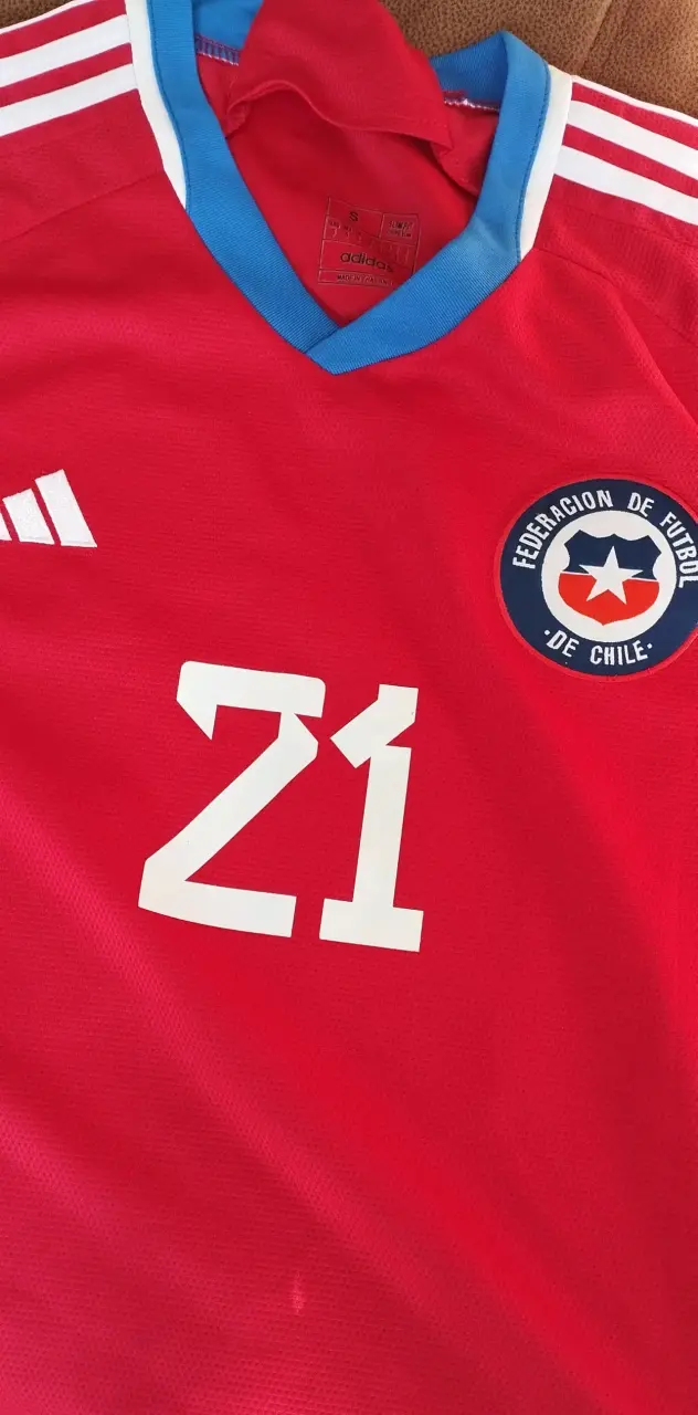 Camiseta Roja Selección Chile Número 21 Adidas - 5