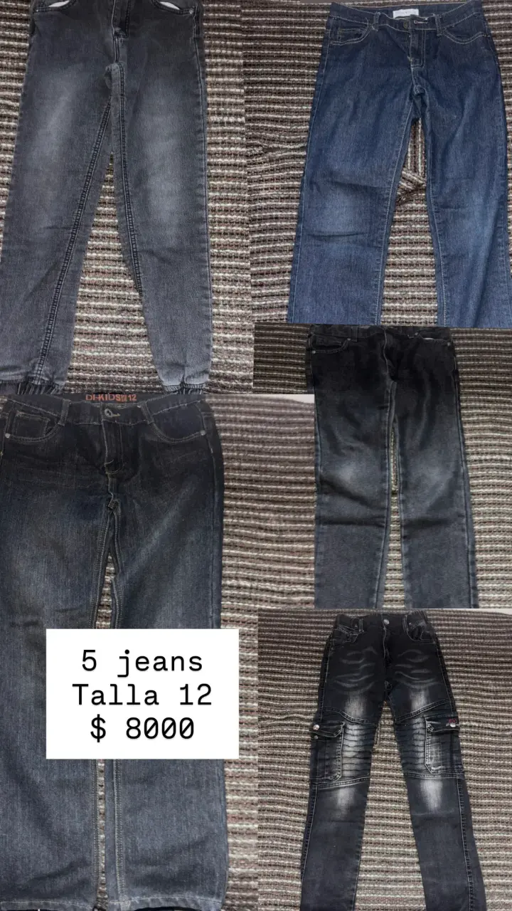 Lote de 5 jeans para niños talla 12
