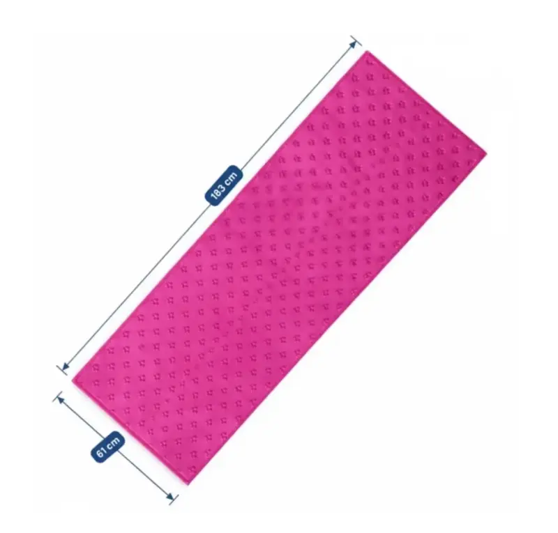 Toalla de yoga antideslizante rosa con bolsa - 2