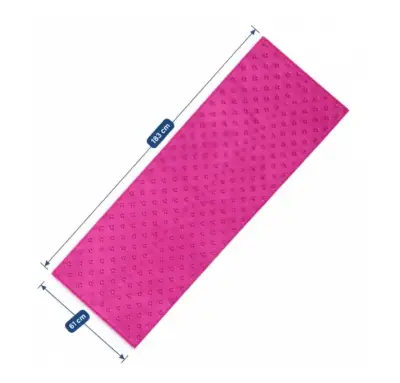 Toalla de yoga antideslizante rosa con bolsa - miniatura 2