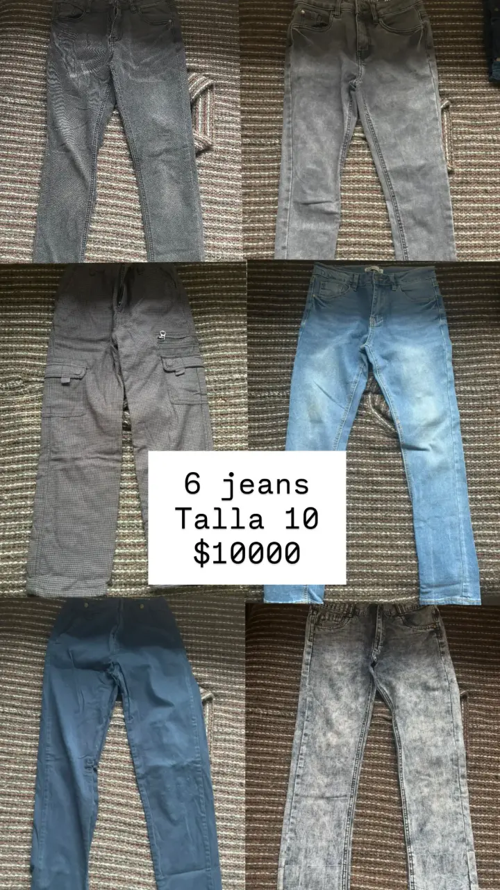Lote de 6 jeans para niños talla 10