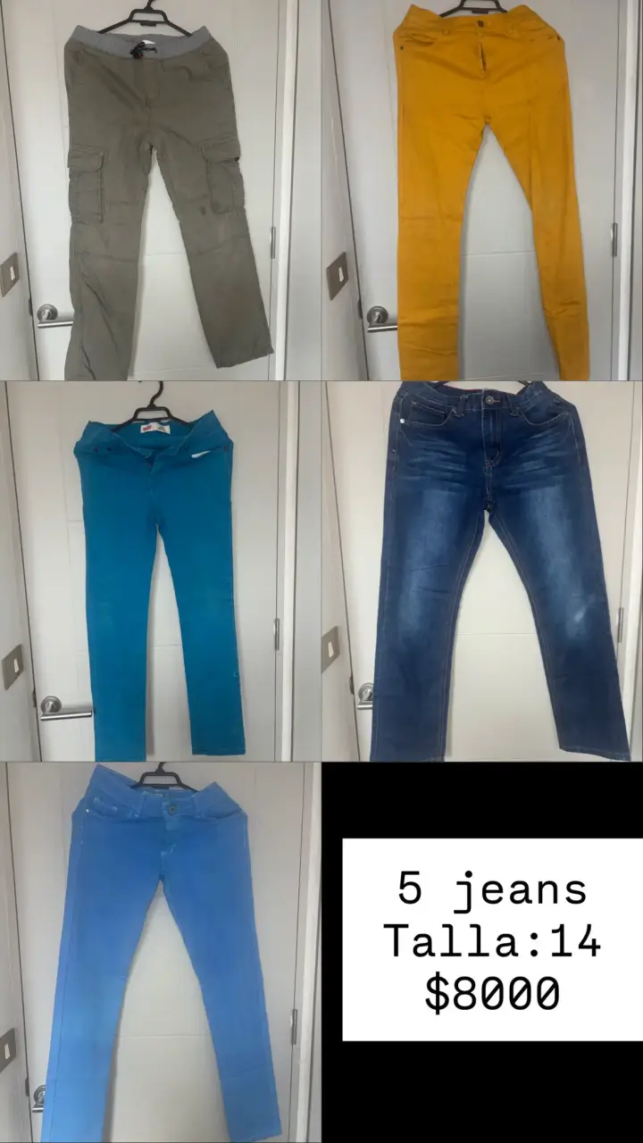 Lote de 5 jeans para mujer talla 14