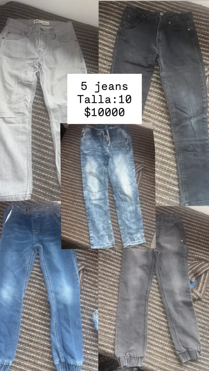 Lote de 5 jeans para niños talla 10