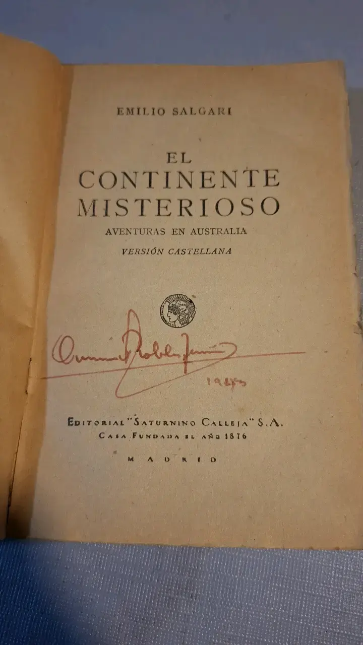 Libro antiguo 'El Continente Misterioso' de Emilio Salgari - 2