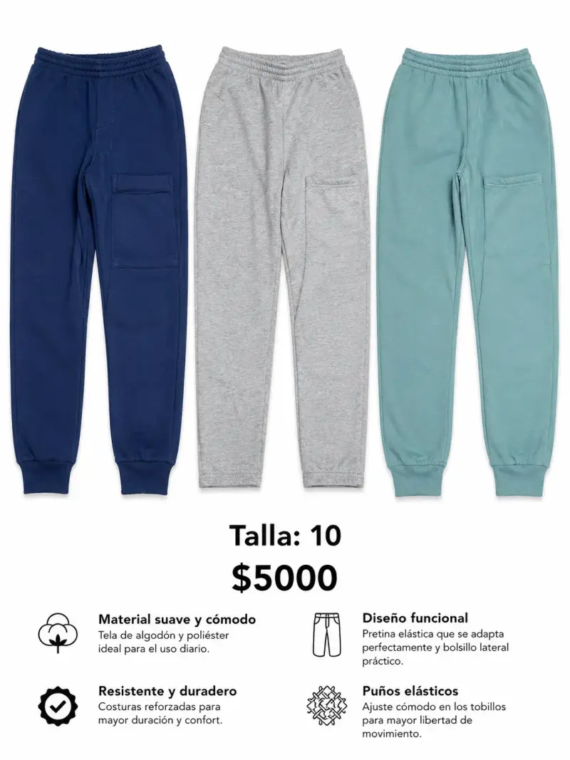 Pantalones de algodón para niños talla 10
