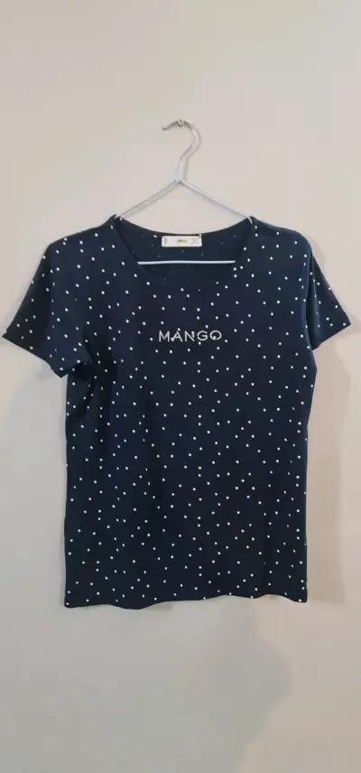 Polera azul con puntos blancos Mango - miniatura 1