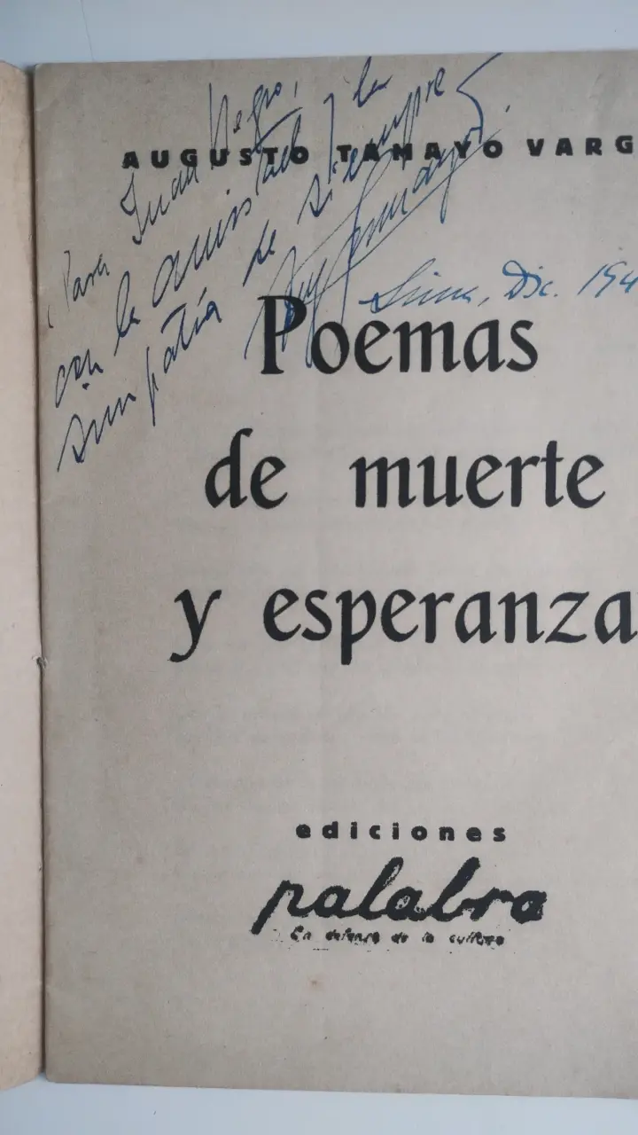 Libro 'Poemas de muerte y esperanza' de Augusto Tamayo Vargas - 2