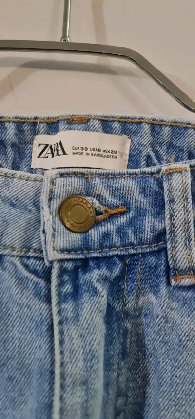 Shorts de mezclilla azul claro Zara - miniatura 3