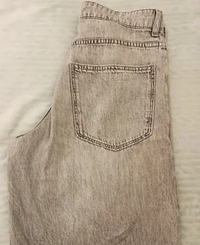 Jeans grises baggy fit tiro medio - miniatura 2