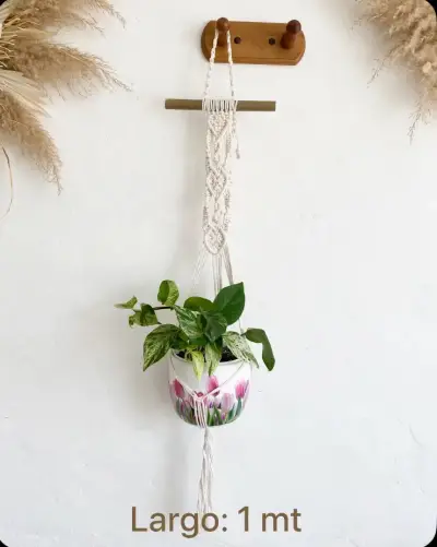 Colgador de macramé para plantas decorativo - miniatura 3