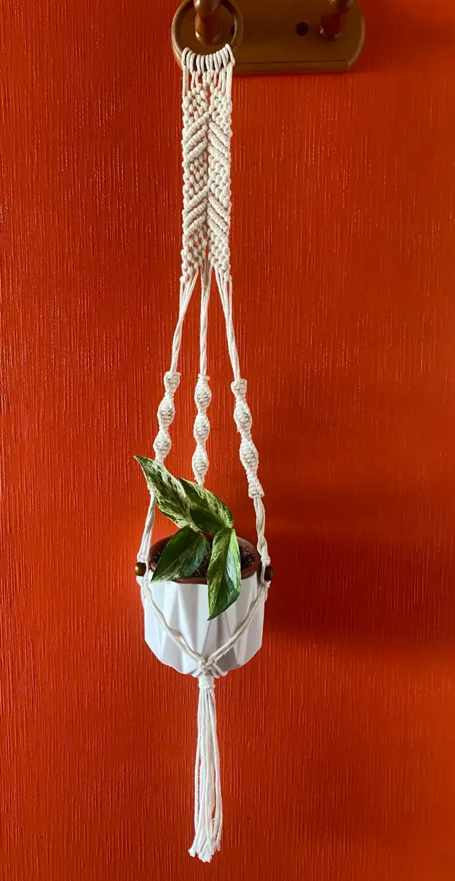 Colgador de macramé para plantas decorativo - 4