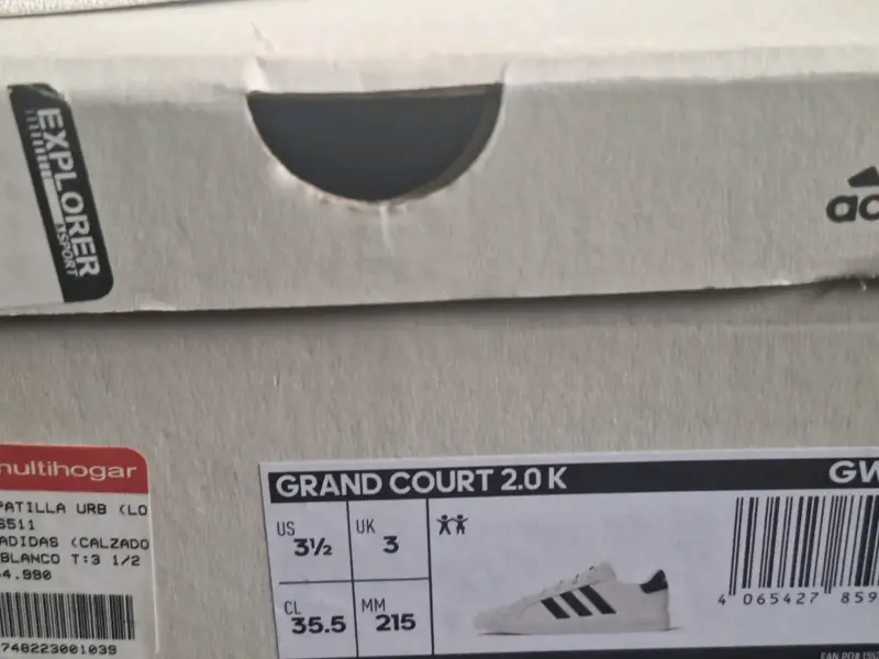 Zapatillas Adidas Grand Court 2.0 K Blancas - 2