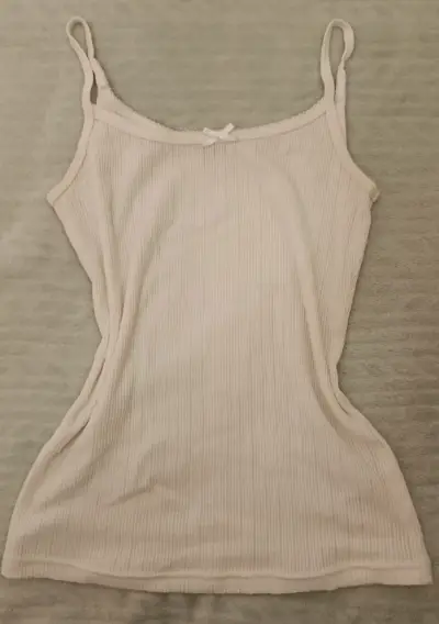 Cami top blanco con rosita - miniatura 1