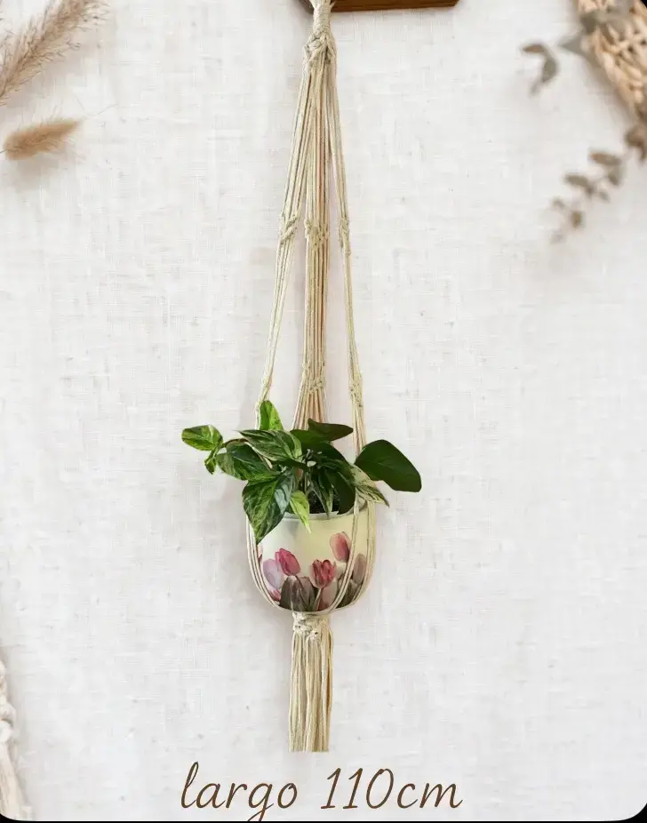 Colgador de macramé para plantas decorativo - 3