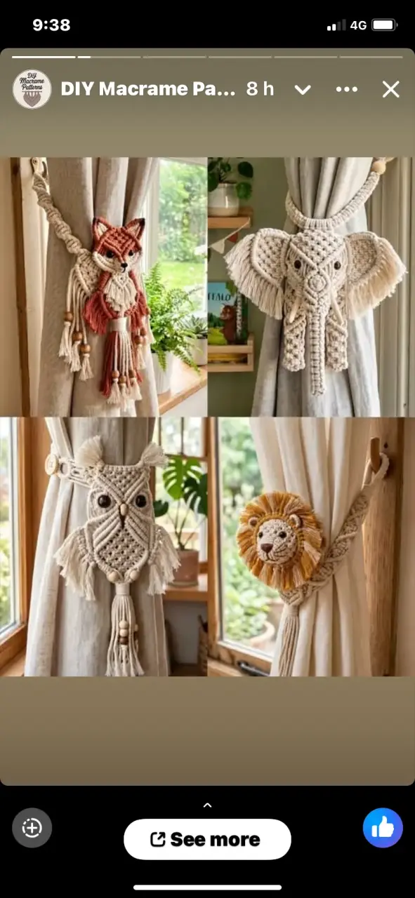 Colgador de macramé para plantas decorativo - 5