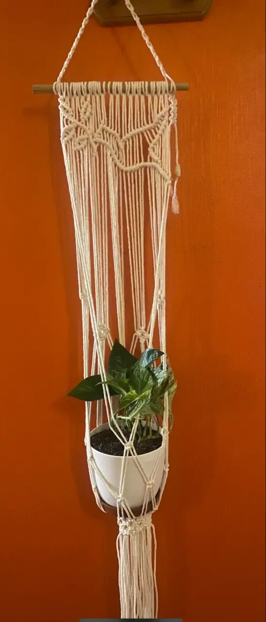 Colgador de Macramé para Plantas con Diseño de Corazón - 3