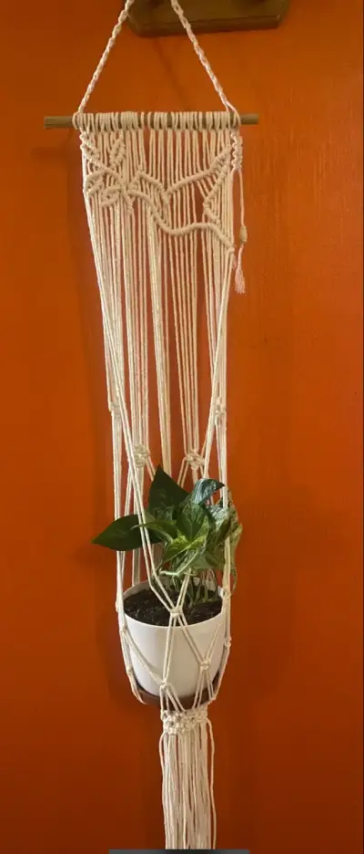 Colgador de Macramé para Plantas con Diseño de Corazón - miniatura 3