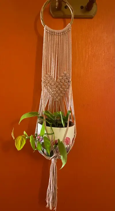 Colgador de Macramé para Plantas con Diseño de Corazón - miniatura 6