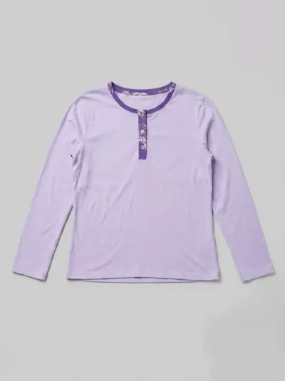 Pijama de mujer color lila con estampado floral - miniatura 2