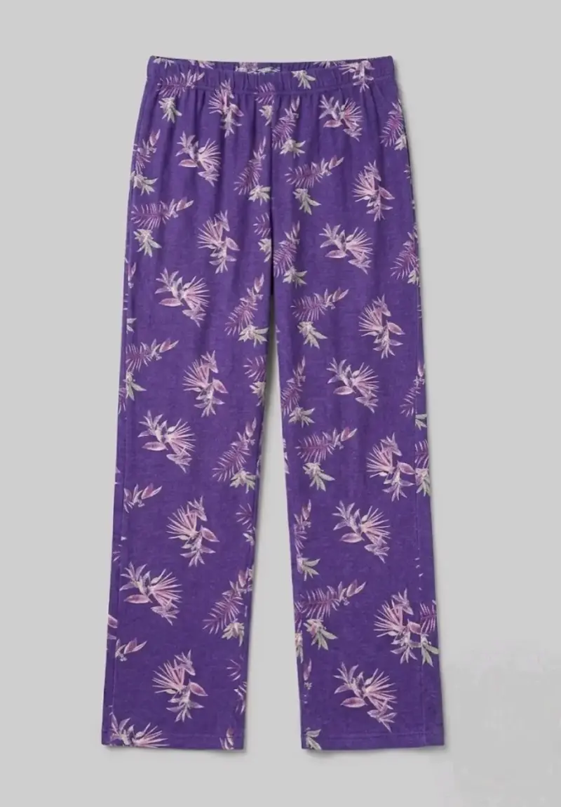 Pijama de mujer color lila con estampado floral - 3