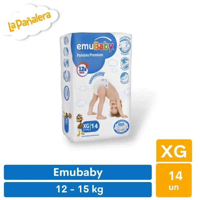 Pañales Emubaby Super Premium XG 14 unidades