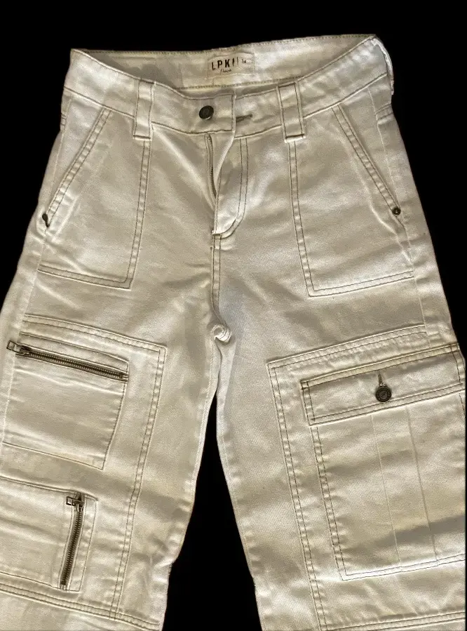 Pantalones cargo blancos lolita pocket - 3