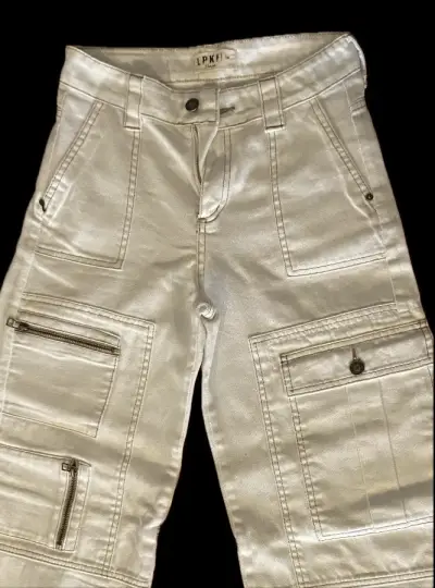 Pantalones cargo blancos lolita pocket - miniatura 3