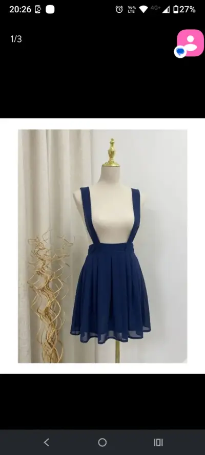 Falda con tirantes azul marino elegante - miniatura 1