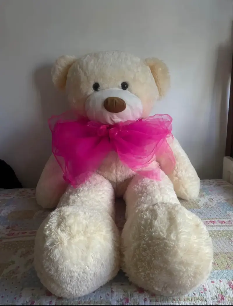 Osito de Peluche Gigante con Lazo Rosado - 2