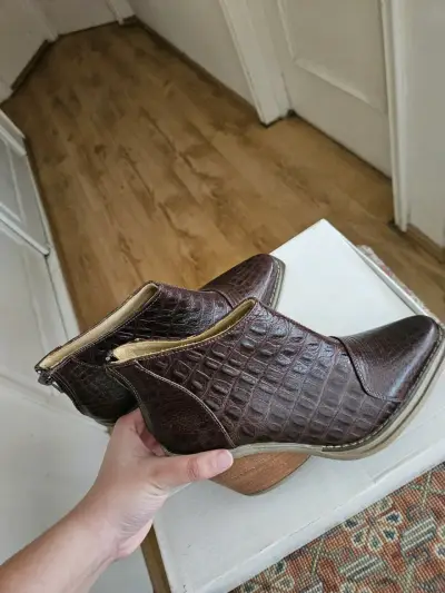Botines de cuero marrón con tacón Crissa Raos - miniatura 3