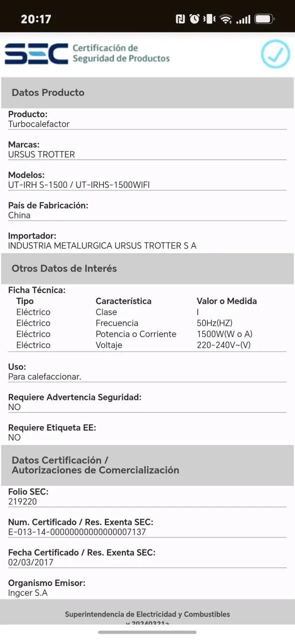 Calefactor Eléctrico Infrarrojo Ursus Trotter IRH-S 1500 - 3