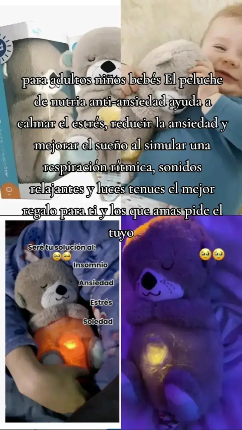 Peluche de nutria anti-ansiedad con luces