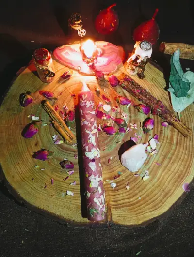Vela ritual rosa amor propio y esplendor. - miniatura 2
