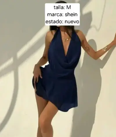 Vestido corto azul Shein talla M nuevo - miniatura 1