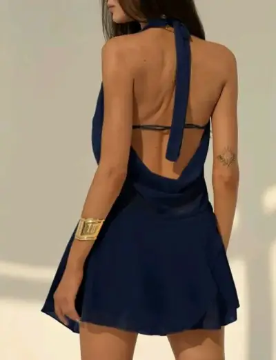 Vestido corto azul Shein talla M nuevo - miniatura 2