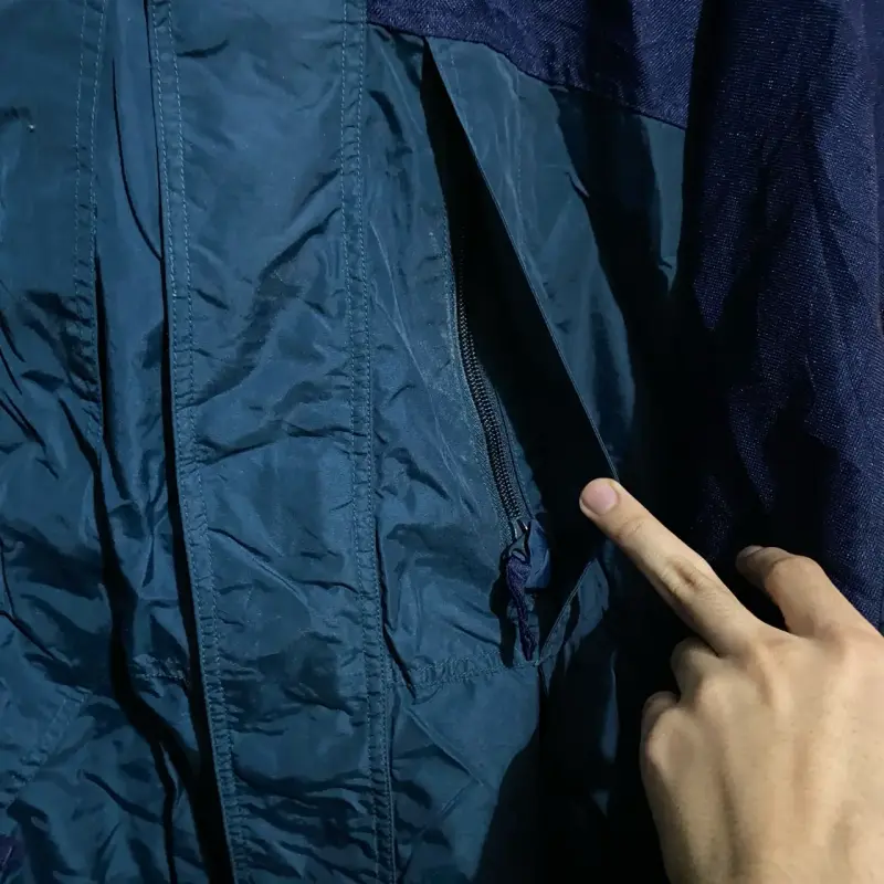 Chaqueta impermeable Columbia azul con capucha - 4