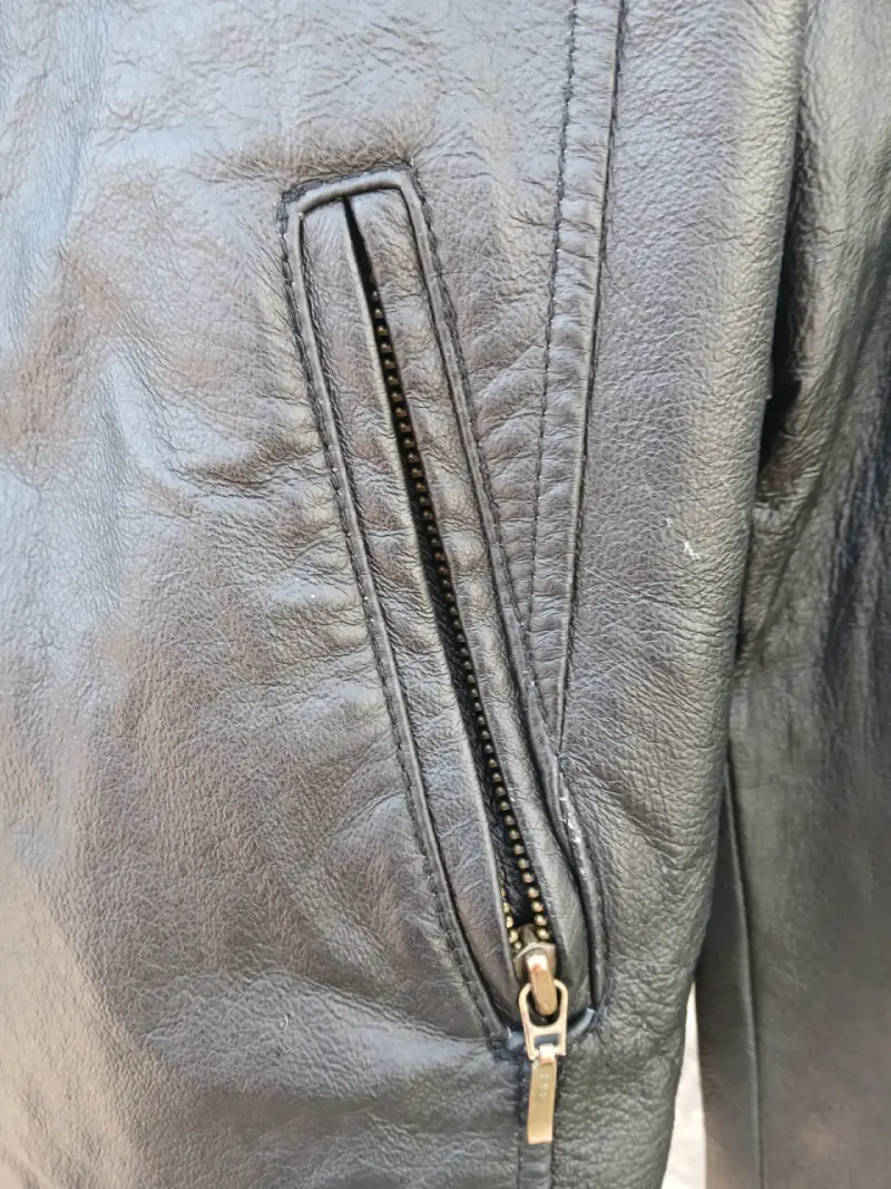 Chaqueta de cuero negra con cierre Adolfo - 4