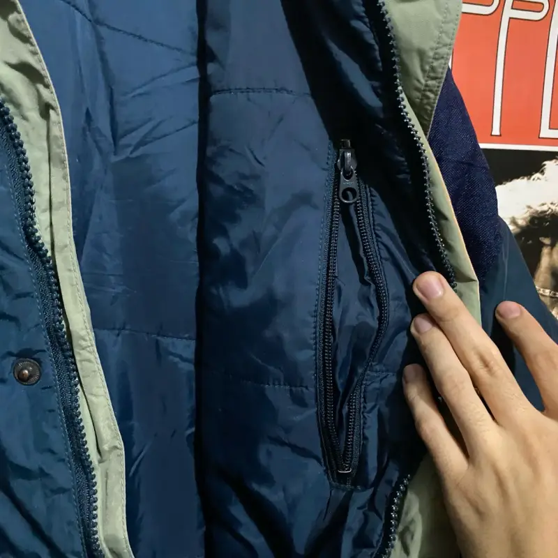 Chaqueta impermeable Columbia azul con capucha - 6
