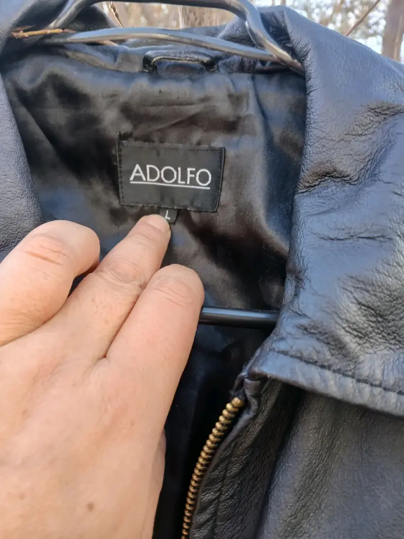 Chaqueta de cuero negra con cierre Adolfo - 5