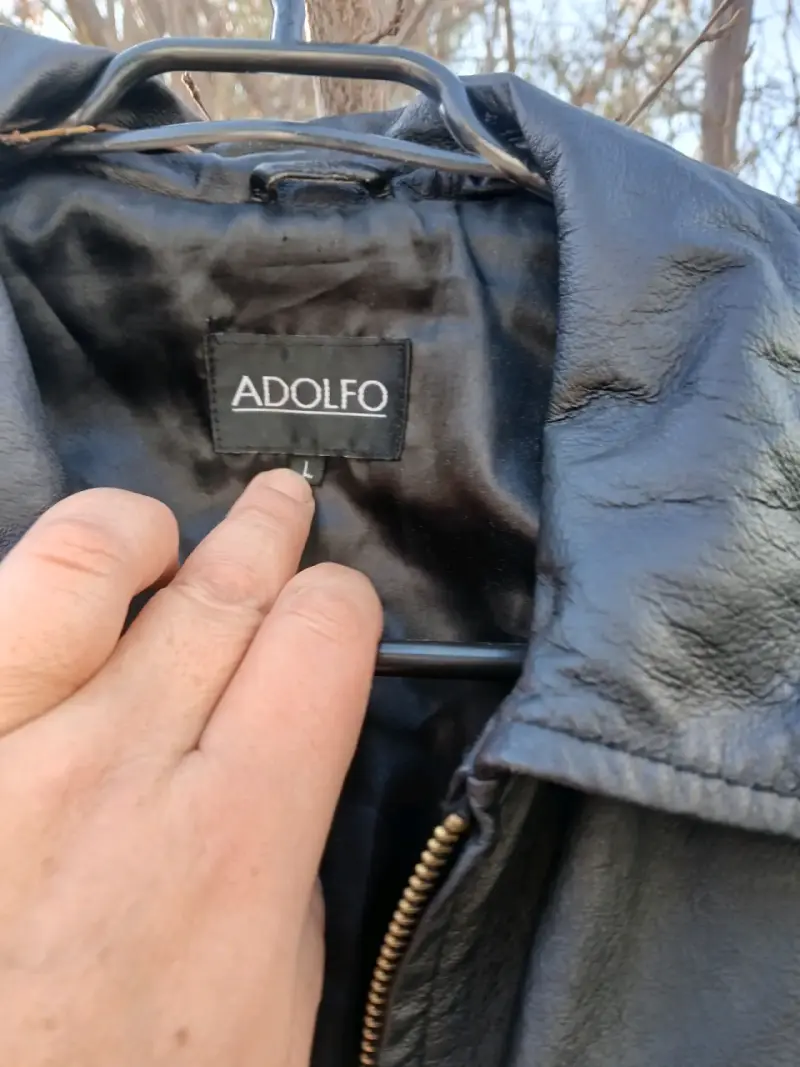 Chaqueta de cuero negra con cierre Adolfo - 6