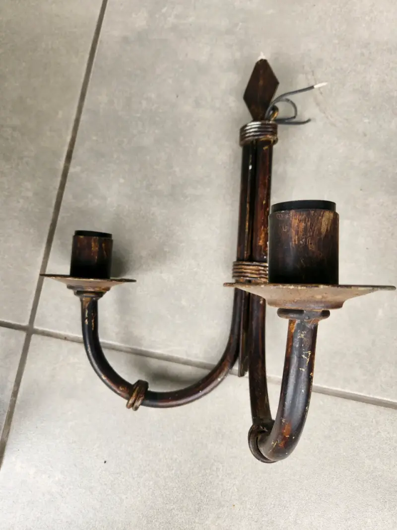 Aplique de pared vintage de metal - 1