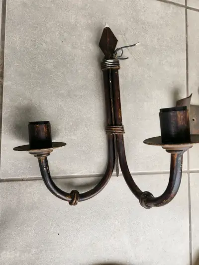 Aplique de pared vintage de metal - miniatura 2